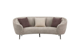504837-S2 Ellorie 2-piece Upholstered Curved Sofa Set Beige