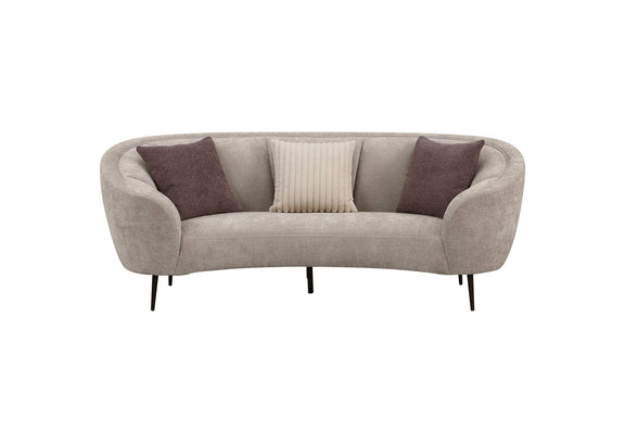 504837-S2 Ellorie 2-piece Upholstered Curved Sofa Set Beige