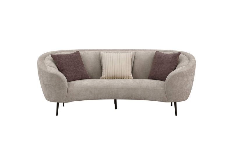 504837-S2 Ellorie 2-piece Upholstered Curved Sofa Set Beige
