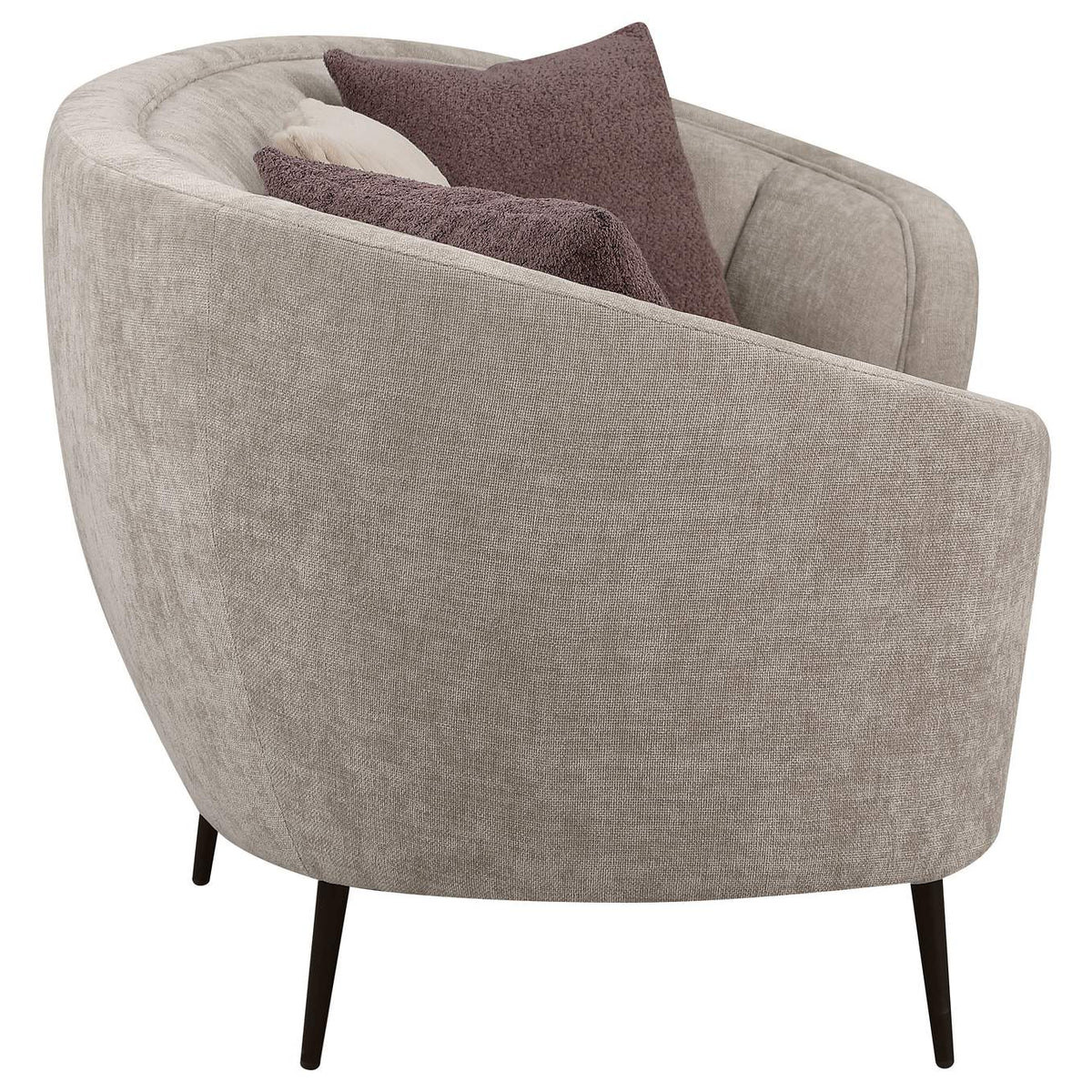 504837-S2 Ellorie 2-piece Upholstered Curved Sofa Set Beige