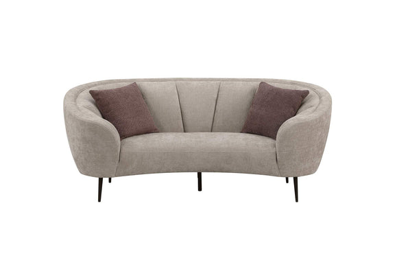 504837-S2 Ellorie 2-piece Upholstered Curved Sofa Set Beige