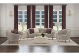 504837-S3 Ellorie 3-piece Upholstered Curved Sofa Set Beige