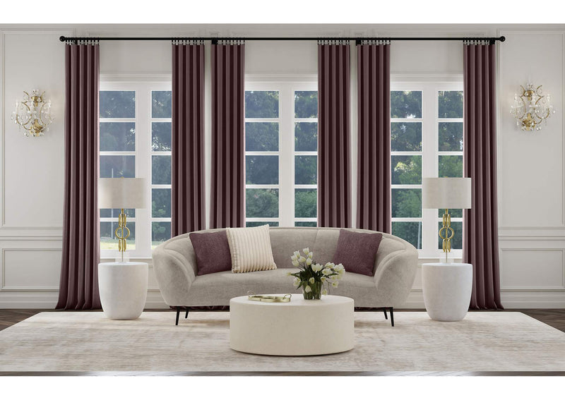 504837 Ellorie Upholstered Channel Back Curved Sofa Beige