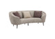 504837 Ellorie Upholstered Channel Back Curved Sofa Beige