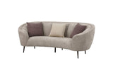 504837 Ellorie Upholstered Channel Back Curved Sofa Beige