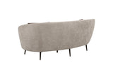504838 Ellorie Upholstered Channel Back Curved Loveseat Beige
