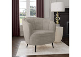 504839 Ellorie Upholstered Channel Back Curved Chair Beige