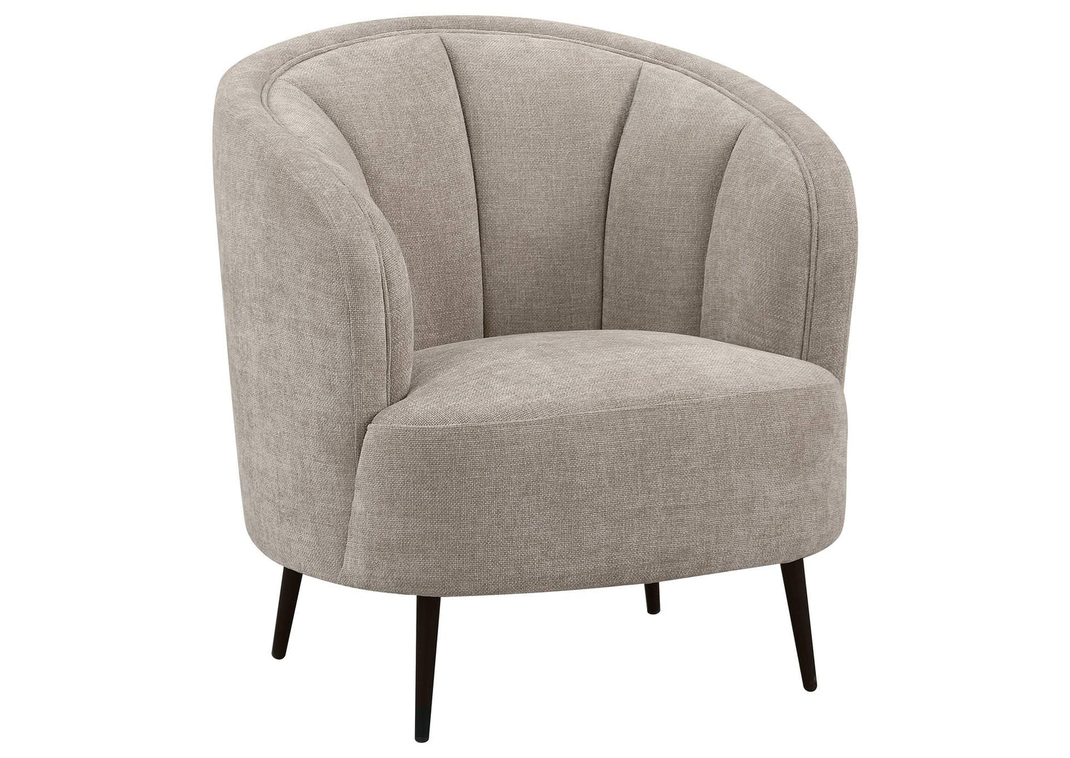 504839 Ellorie Upholstered Channel Back Curved Chair Beige