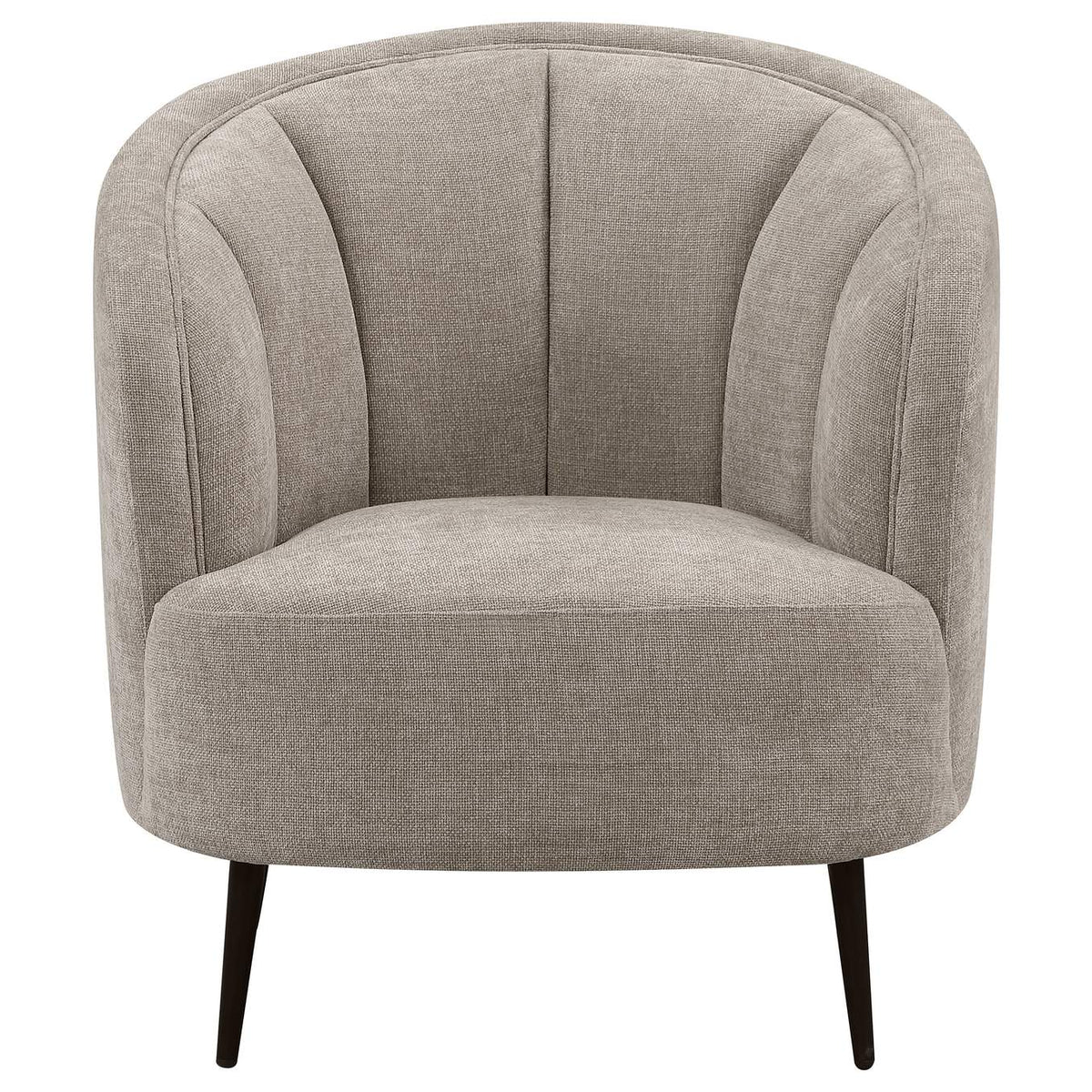504839 Ellorie Upholstered Channel Back Curved Chair Beige