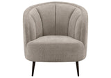 504839 Ellorie Upholstered Channel Back Curved Chair Beige