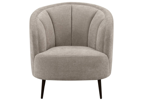 504839 Ellorie Upholstered Channel Back Curved Chair Beige