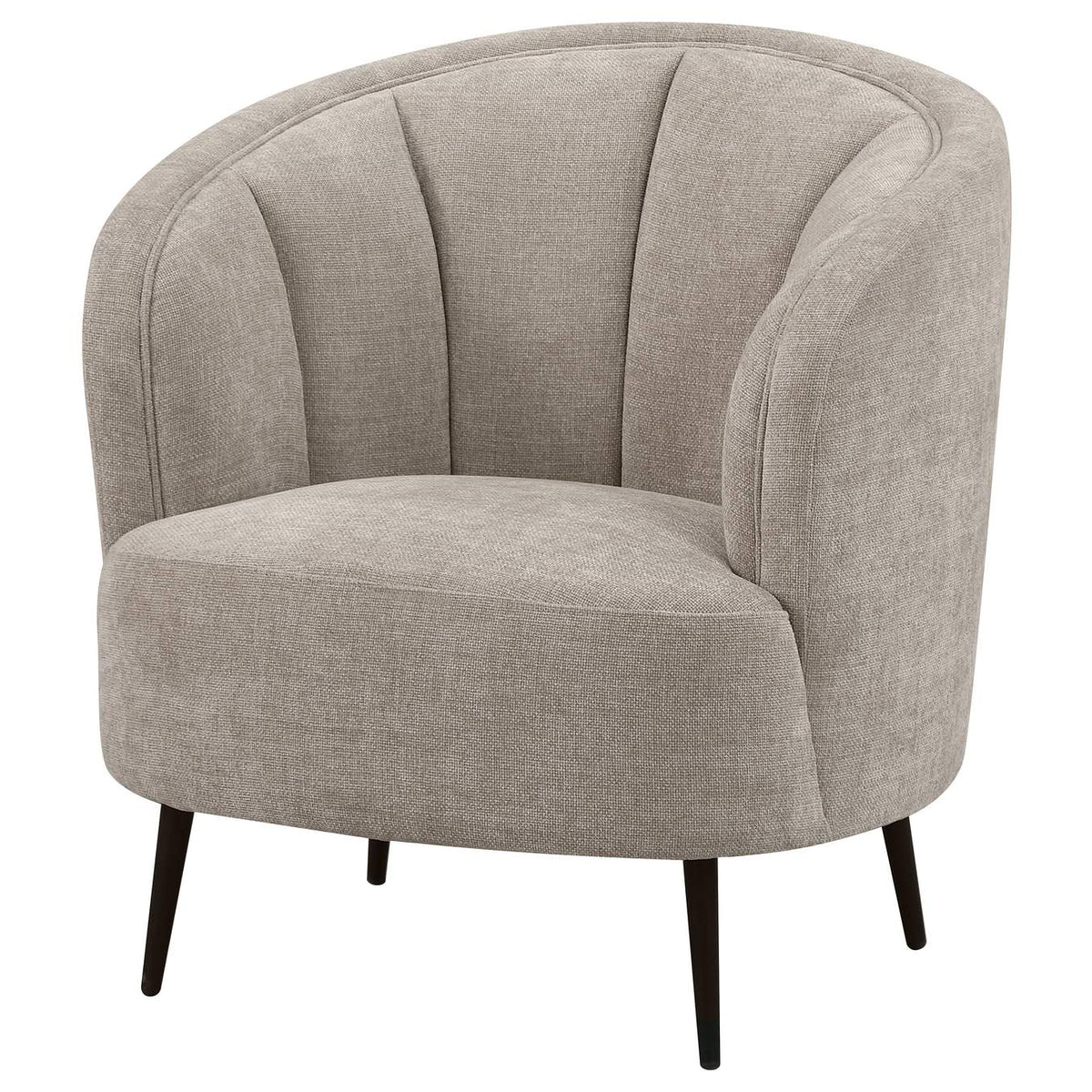 504839 Ellorie Upholstered Channel Back Curved Chair Beige