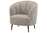 504839 Ellorie Upholstered Channel Back Curved Chair Beige