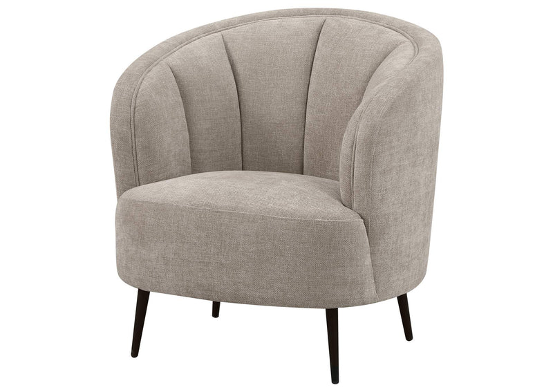 504839 Ellorie Upholstered Channel Back Curved Chair Beige