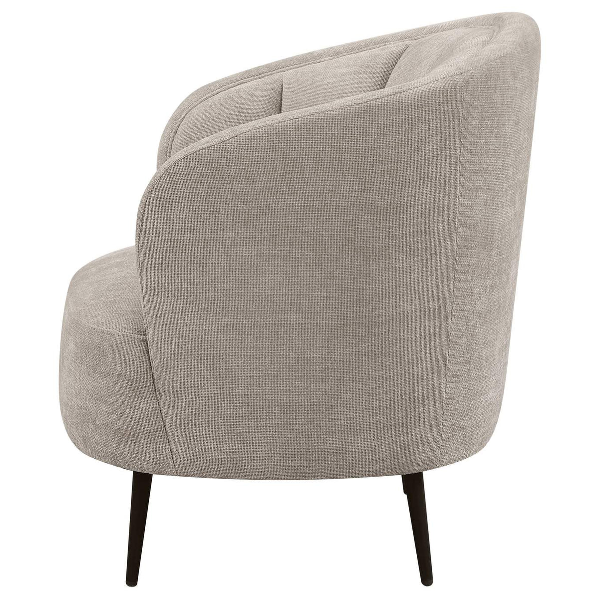 504839 Ellorie Upholstered Channel Back Curved Chair Beige