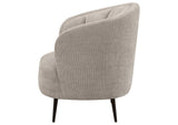 504839 Ellorie Upholstered Channel Back Curved Chair Beige