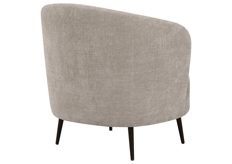 504839 Ellorie Upholstered Channel Back Curved Chair Beige