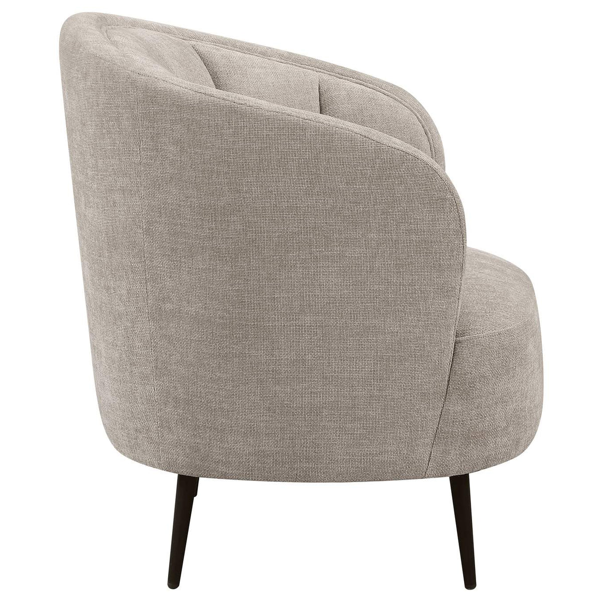 504839 Ellorie Upholstered Channel Back Curved Chair Beige