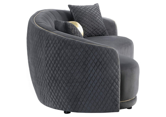 504844-S2 Brookside 2-piece Velvet Upholstered Sofa Set Dark Grey