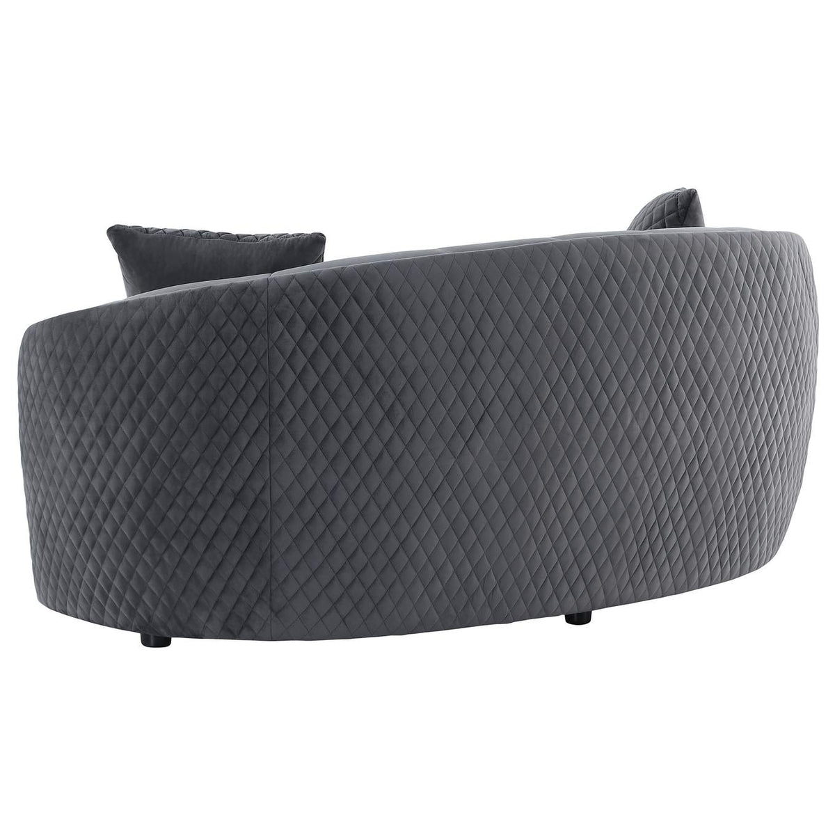 504844-S2 Brookside 2-piece Velvet Upholstered Sofa Set Dark Grey