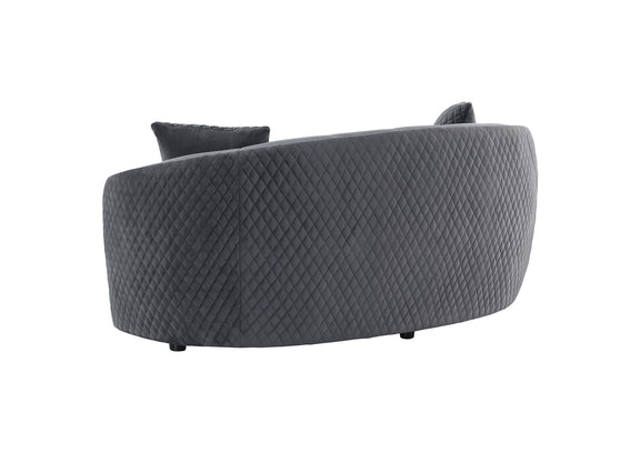 504844-S2 Brookside 2-piece Velvet Upholstered Sofa Set Dark Grey