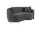 504845 Brookside Velvet Upholstered Curved Loveseat Dark Grey