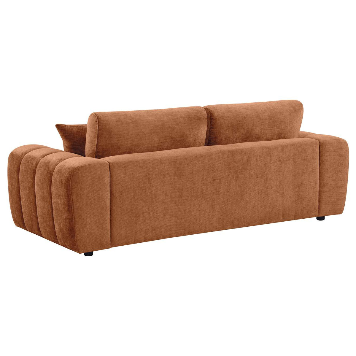 504951-S2 Burnett 2-piece Chenille Upholstered Sofa Set Burnt Orange