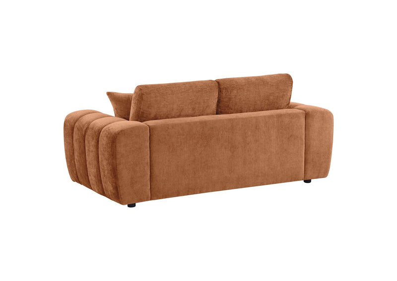 504951-S2 Burnett 2-piece Chenille Upholstered Sofa Set Burnt Orange