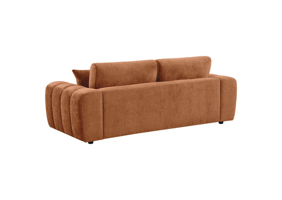 504951-S3 Burnett 3-piece Chenille Upholstered Sofa Set Burnt Orange