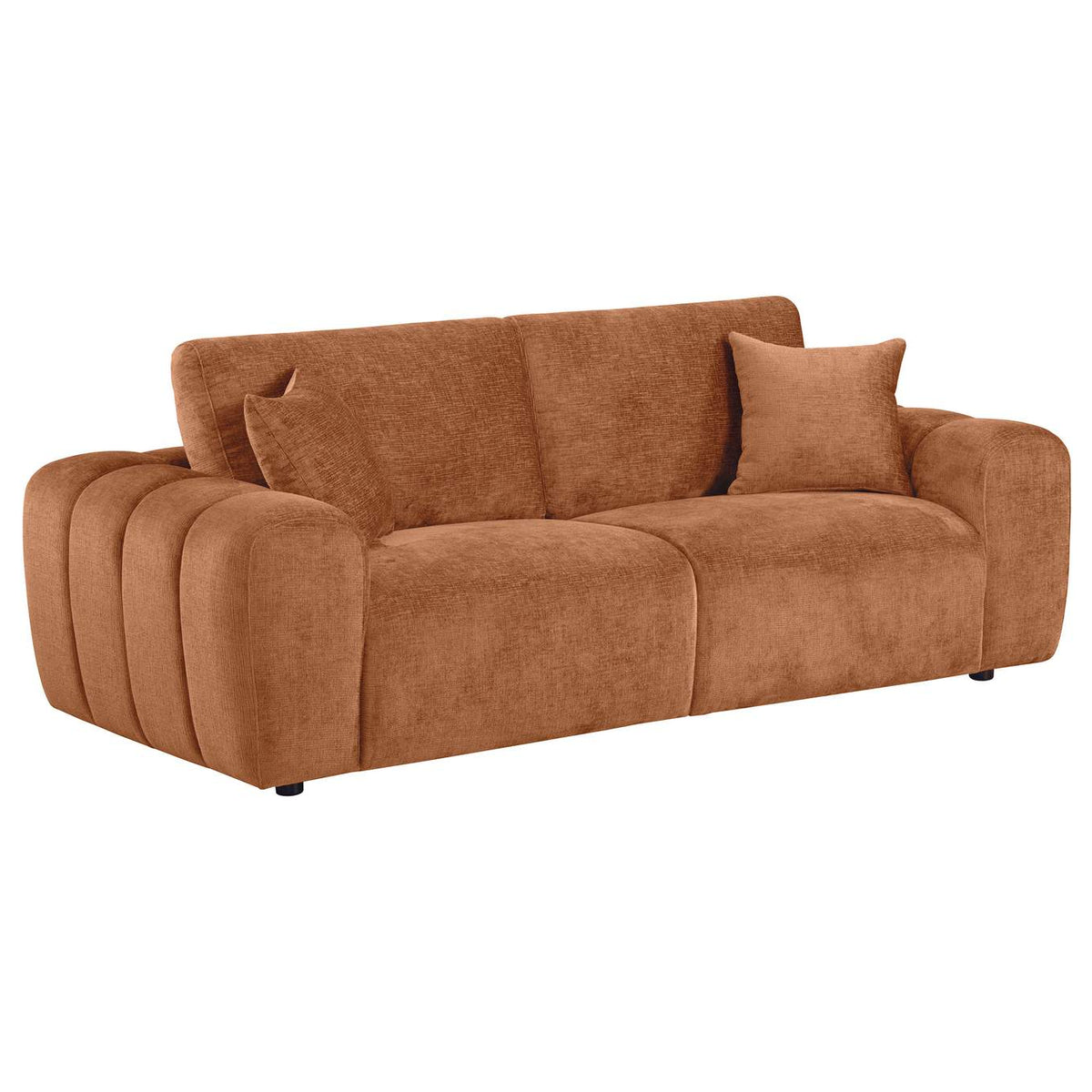 504951-S4 Burnett 4-piece Chenille Upholstered Sofa Set Burnt Orange