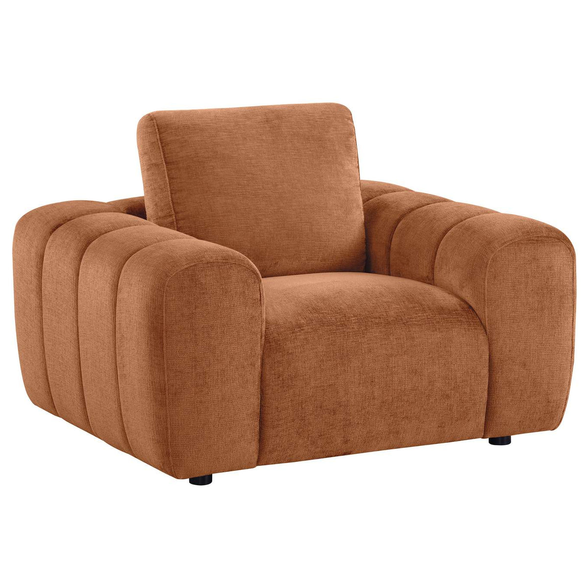 504951-S4 Burnett 4-piece Chenille Upholstered Sofa Set Burnt Orange