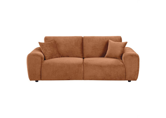 504951 Burnett Chenille Upholstered Wide Arm Sofa Burnt Orange