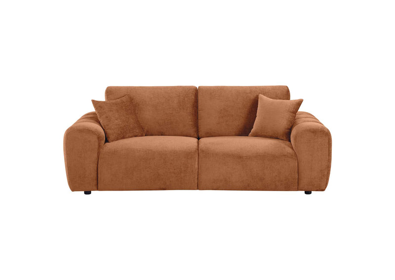 504951 Burnett Chenille Upholstered Wide Arm Sofa Burnt Orange