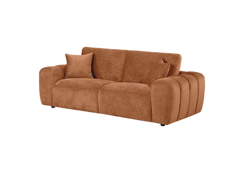 504951 Burnett Chenille Upholstered Wide Arm Sofa Burnt Orange