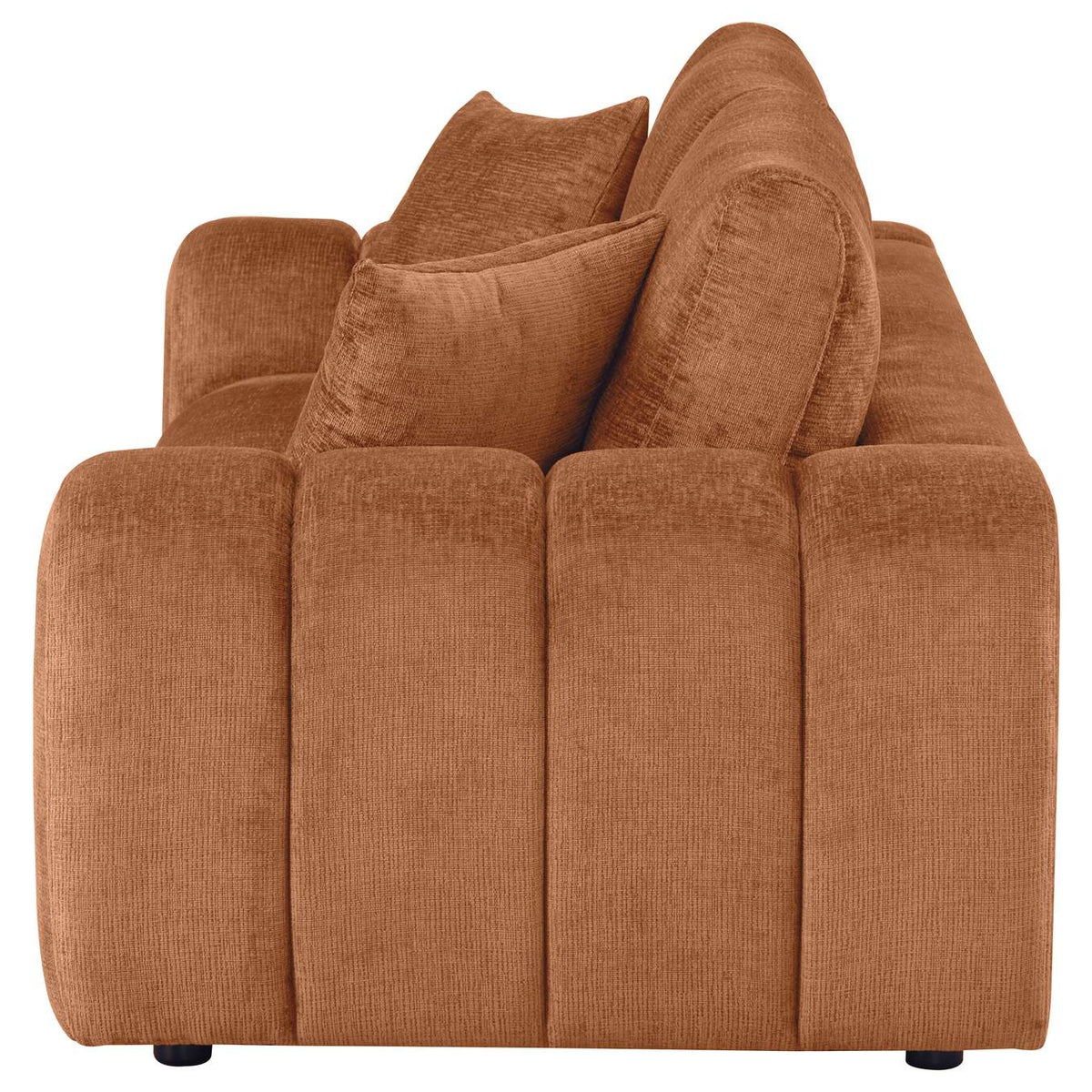 504951 Burnett Chenille Upholstered Wide Arm Sofa Burnt Orange