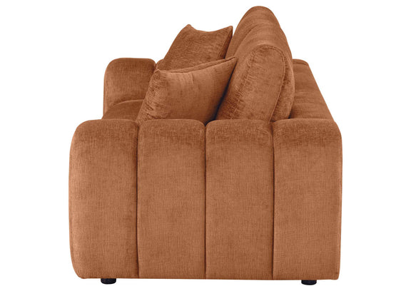 504951 Burnett Chenille Upholstered Wide Arm Sofa Burnt Orange