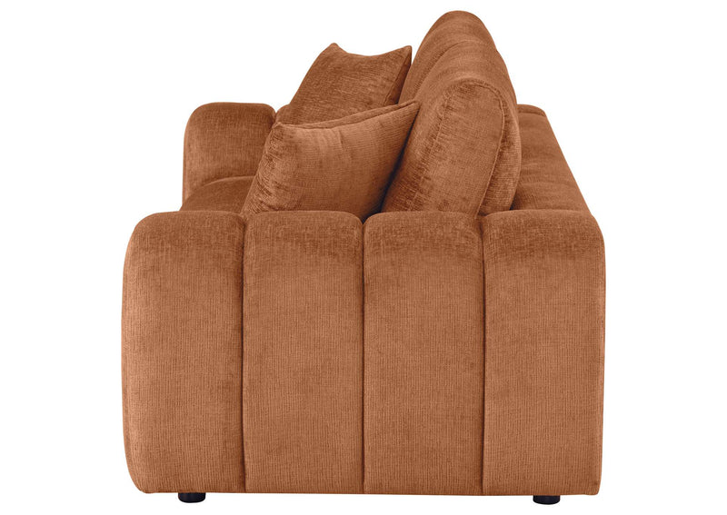 504951 Burnett Chenille Upholstered Wide Arm Sofa Burnt Orange