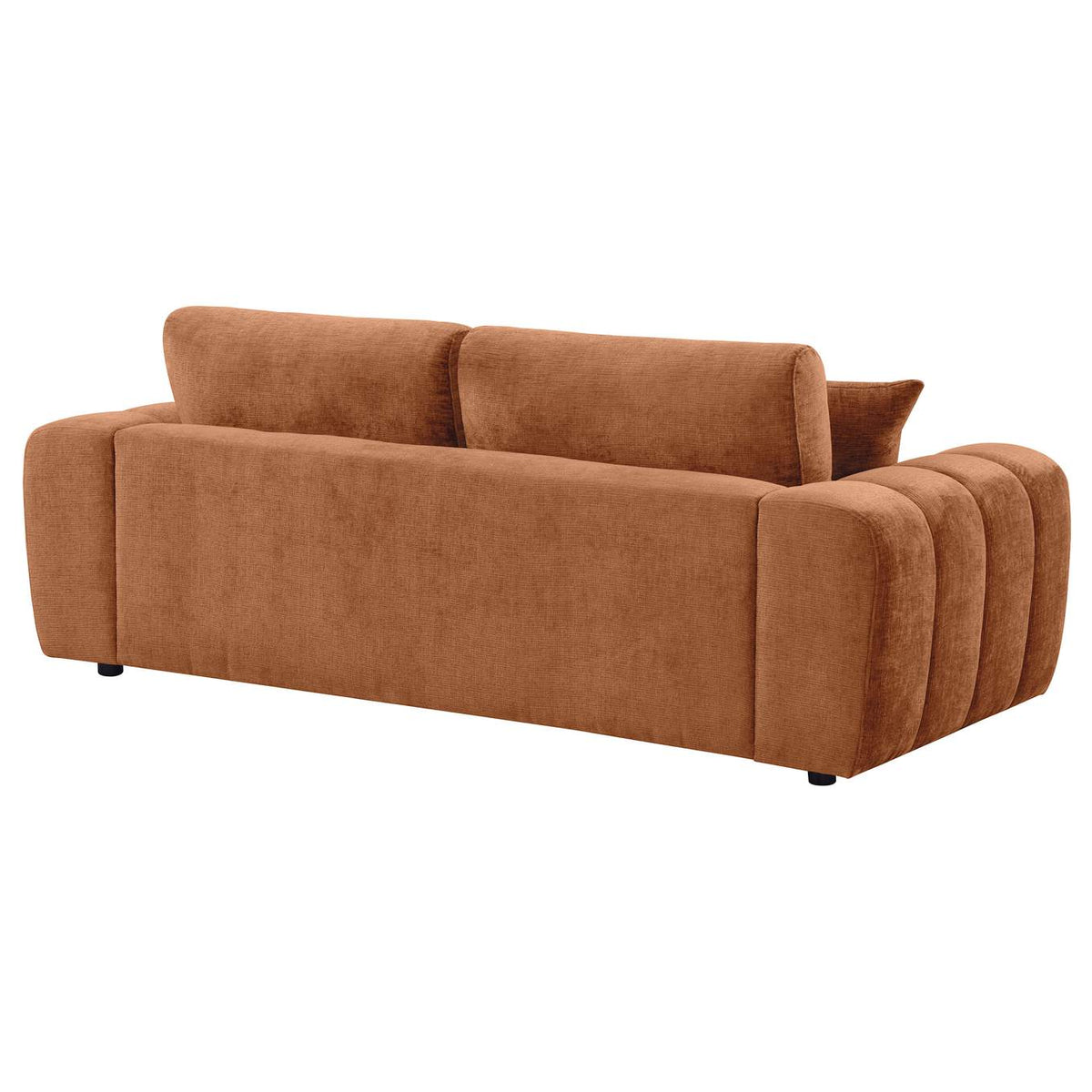 504951 Burnett Chenille Upholstered Wide Arm Sofa Burnt Orange