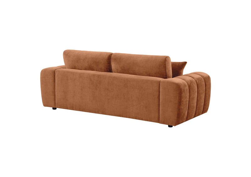 504951 Burnett Chenille Upholstered Wide Arm Sofa Burnt Orange