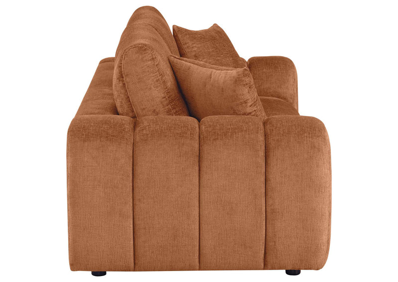 504951 Burnett Chenille Upholstered Wide Arm Sofa Burnt Orange