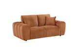 504952 Burnett Chenille Upholstered Wide Arm Loveseat Burnt Orange