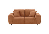 504952 Burnett Chenille Upholstered Wide Arm Loveseat Burnt Orange