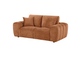 504952 Burnett Chenille Upholstered Wide Arm Loveseat Burnt Orange