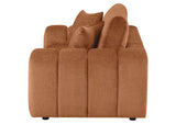 504952 Burnett Chenille Upholstered Wide Arm Loveseat Burnt Orange
