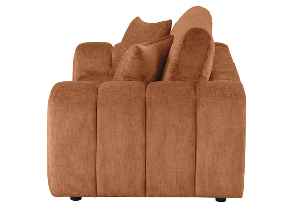 504952 Burnett Chenille Upholstered Wide Arm Loveseat Burnt Orange