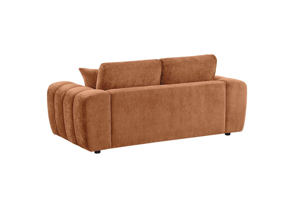 504952 Burnett Chenille Upholstered Wide Arm Loveseat Burnt Orange