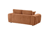 504952 Burnett Chenille Upholstered Wide Arm Loveseat Burnt Orange