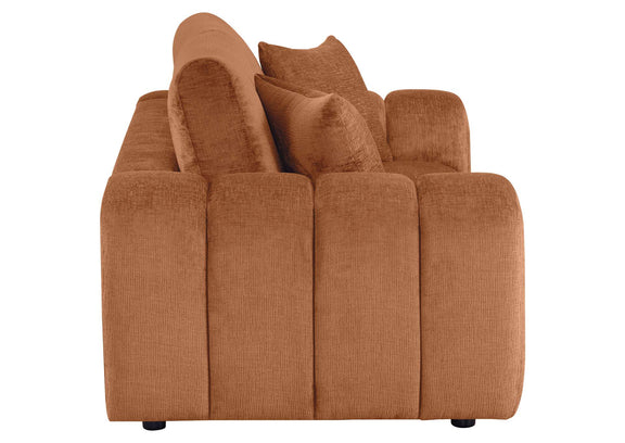 504952 Burnett Chenille Upholstered Wide Arm Loveseat Burnt Orange