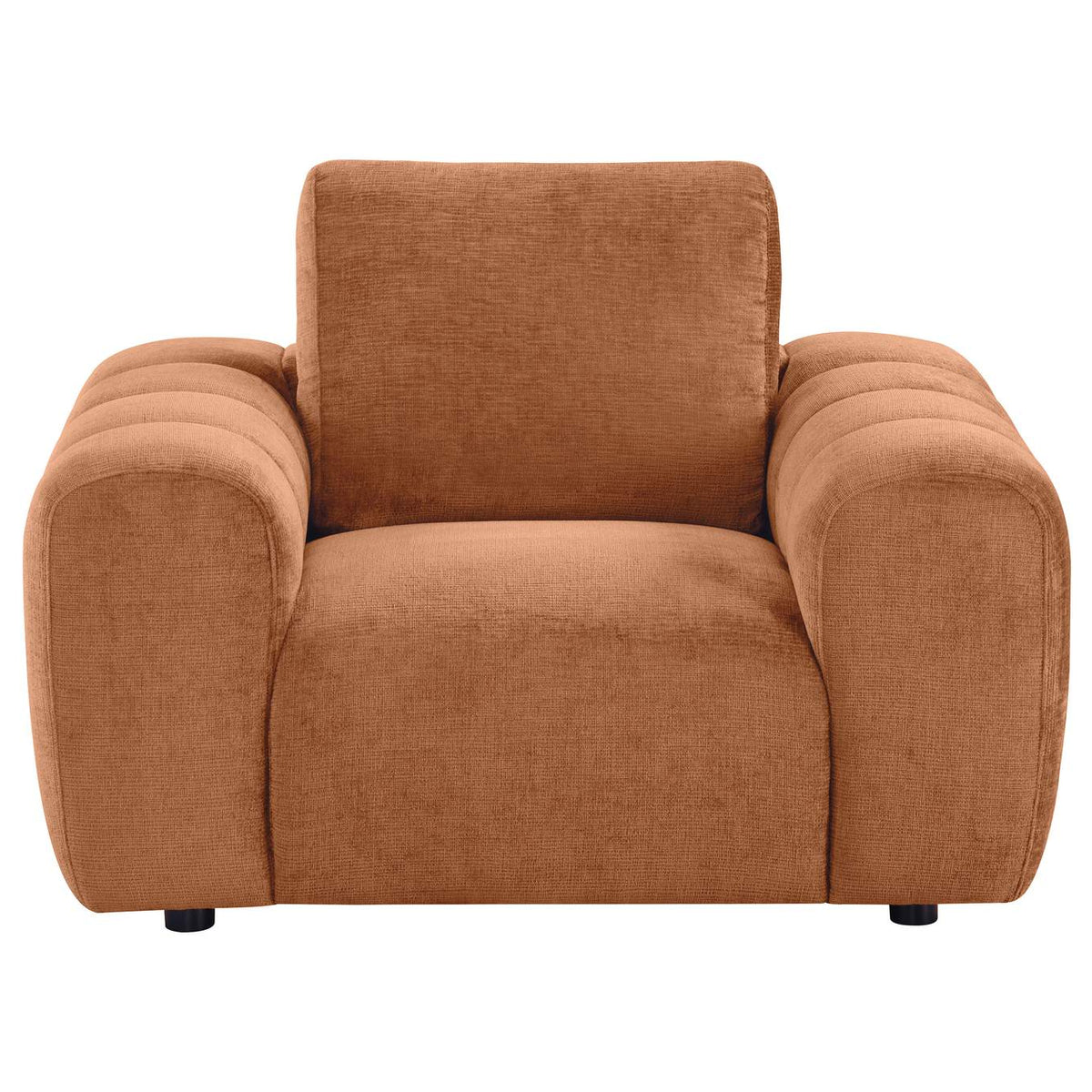 504953 Burnett Chenille Upholstered Accent Chair Burnt Orange