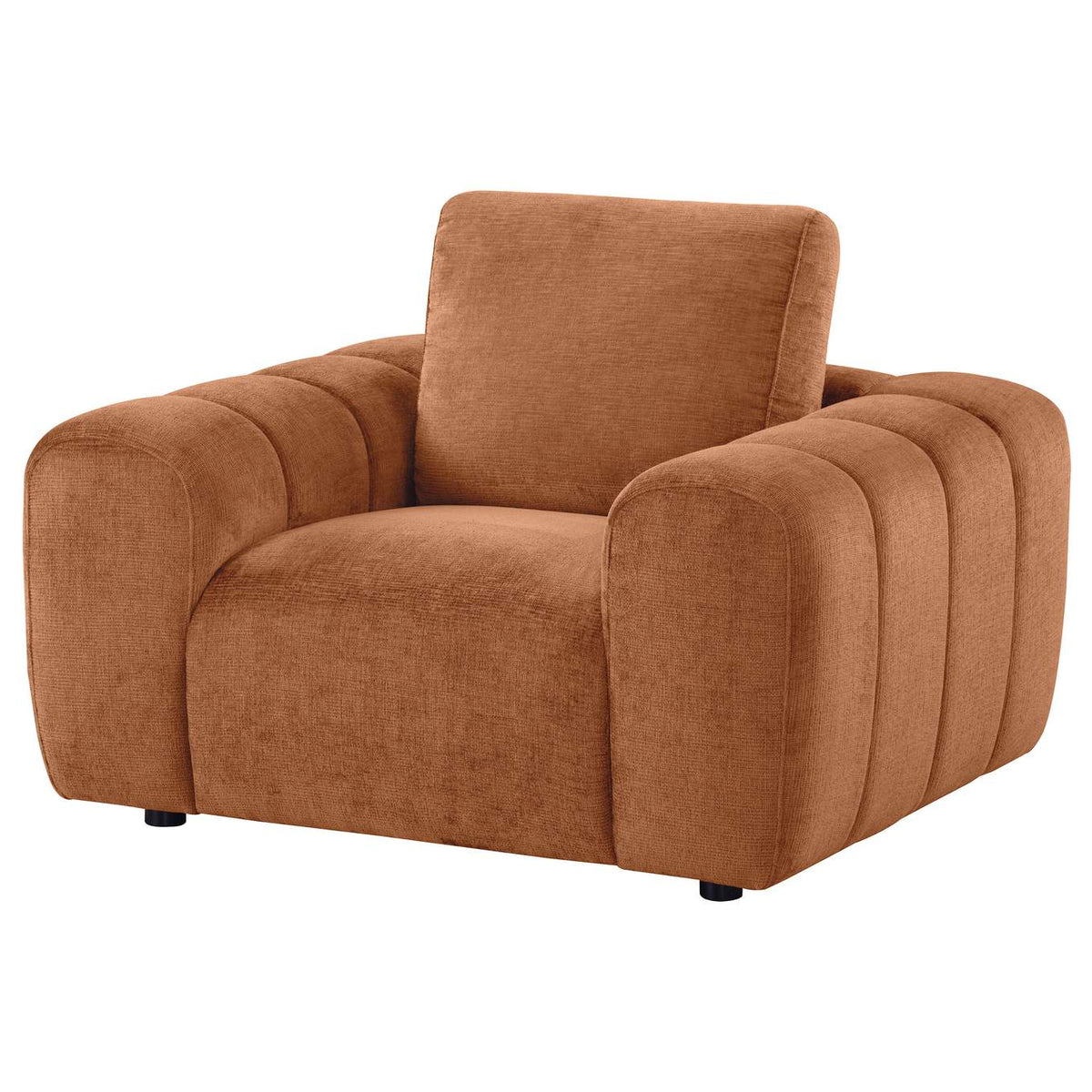 504953 Burnett Chenille Upholstered Accent Chair Burnt Orange